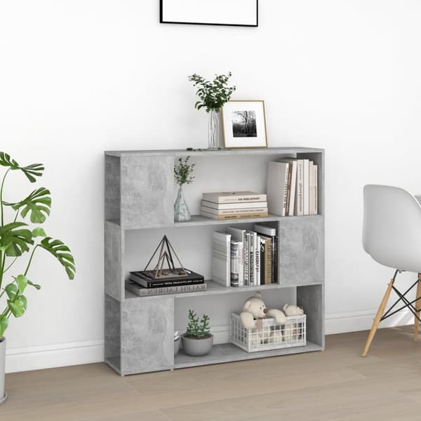 vidaXL bogskab/rumdeler 100x24x94 cm spånplade betongrå