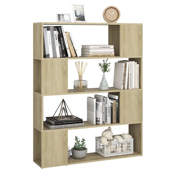 vidaXL bogskab/rumdeler 100x24x124 cm spånplade sonoma-eg