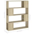 Miniatyrbillede 6 af 8: vidaXL bogskab/rumdeler 100x24x124 cm spånplade sonoma-eg