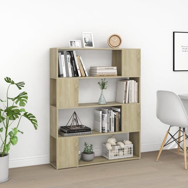 vidaXL bogskab/rumdeler 100x24x124 cm spånplade sonoma-eg