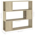 Miniatyrbild 6 av 8: vidaXL Bokhylla Rumsavdelare sonoma-ek 100x24x94 cm