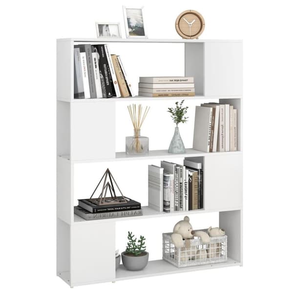 vidaXL Bokhylla Rumsavdelare vit 100x24x124 cm