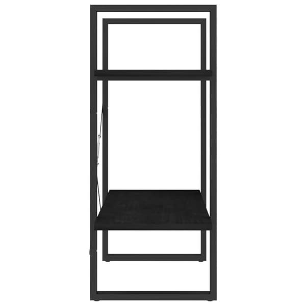 vidaXL bogreol med 2 hylder 60x30x70 cm massivt fyrretræ sort