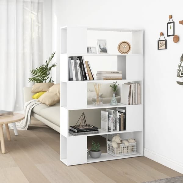 vidaXL bogreol/rumdeler 100x24x155 cm spånplade hvid