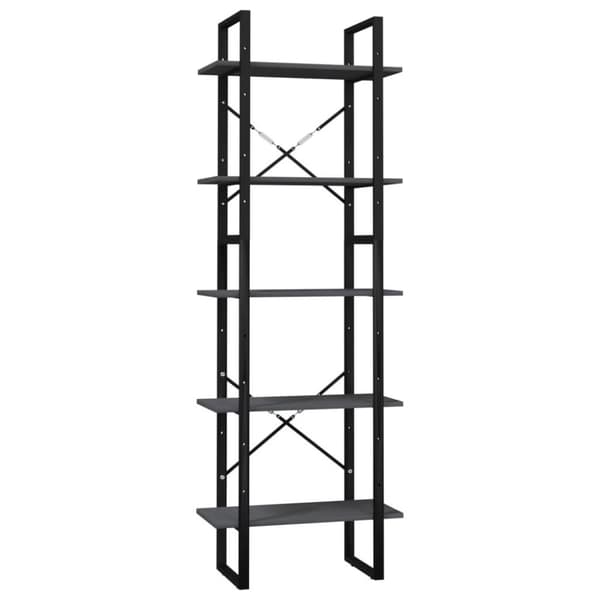 vidaXL bogreol med 5 hylder 60x30x175 cm fyrretræ grå