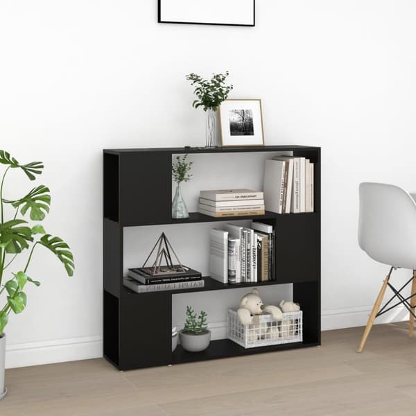 vidaXL bogskab/rumdeler 100x24x94 cm spånplade sort