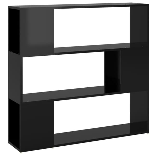 vidaXL bogskab/rumdeler 100x24x94 cm spånplade sort højglans