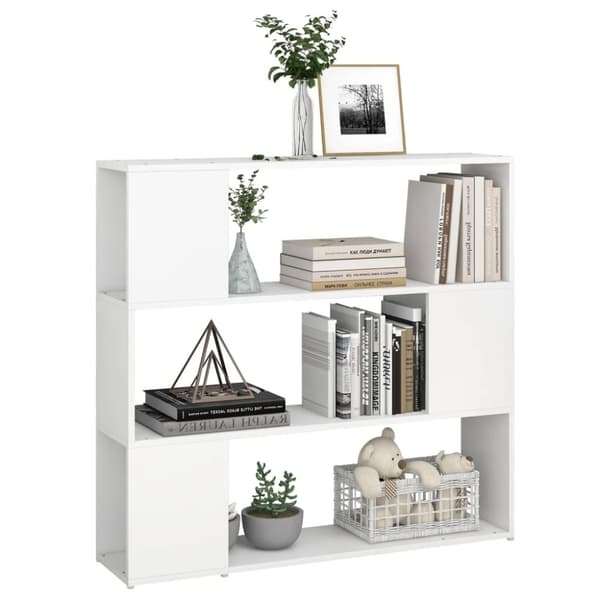 vidaXL Bokhylle/romdeler hvit 100x24x94 cm sponplate