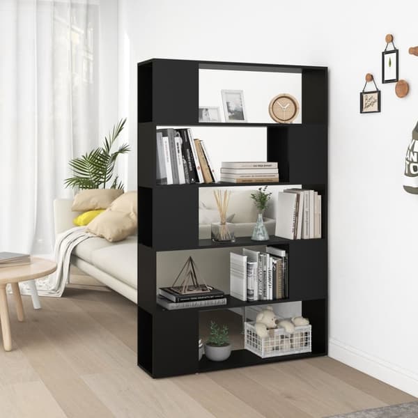 vidaXL Bokhylla Rumsavdelare svart 100x24x155 cm spånskiva