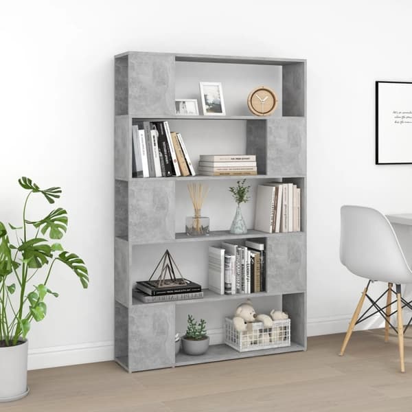 vidaXL bogskab/rumdeler 100x24x155 cm spånplade betongrå