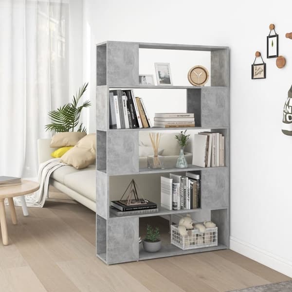vidaXL bogskab/rumdeler 100x24x155 cm spånplade betongrå