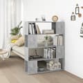 Miniatyrbillede 8 af 8: vidaXL bogskab/rumdeler 100x24x124 cm spånplade betongrå