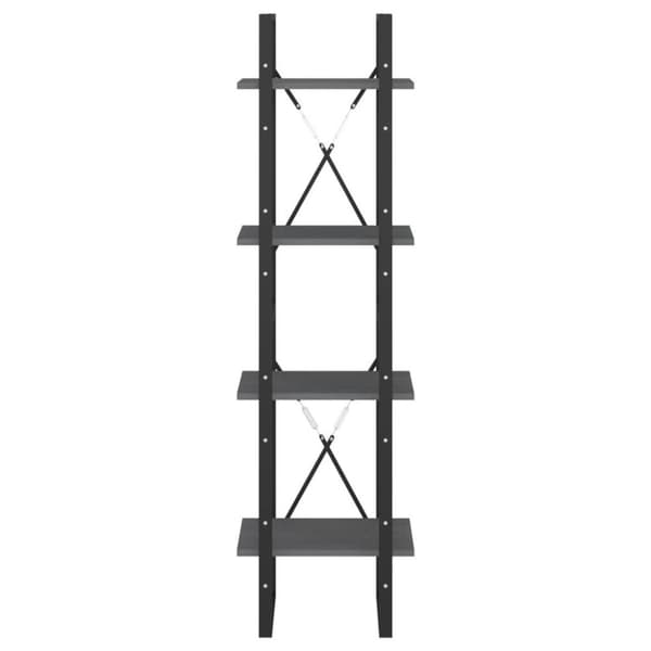vidaXL bogreol med 4 hylder 40x30x140 cm massivt fyrretræ grå