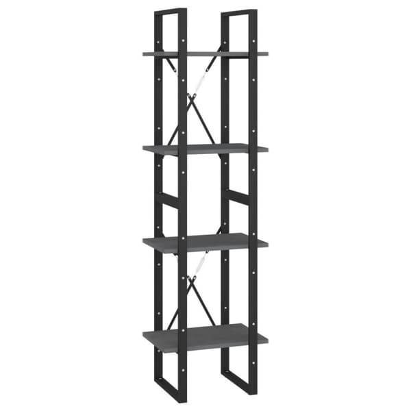 vidaXL bogreol med 4 hylder 40x30x140 cm massivt fyrretræ grå