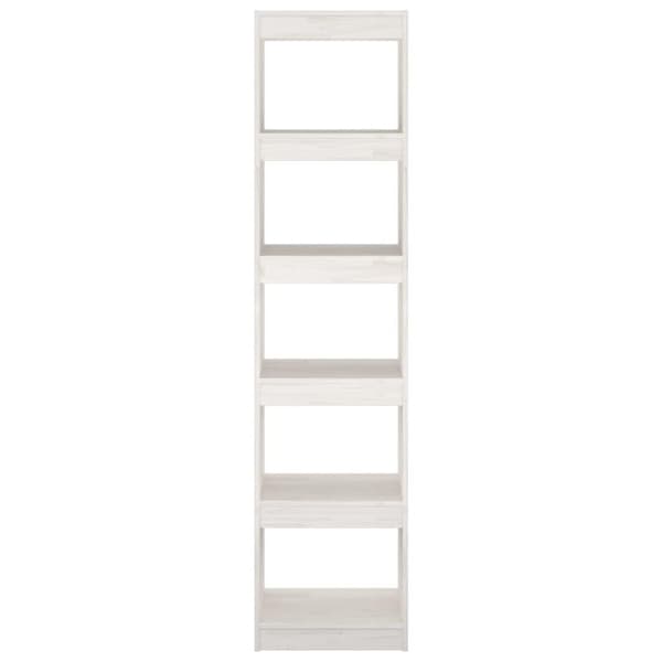 vidaXL Bokhylle/romdeler 40x30x167,5 cm hvit heltre furu