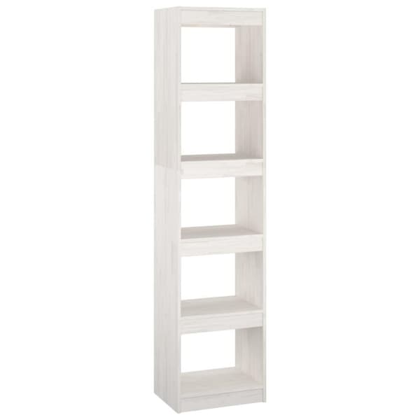 vidaXL Bokhylle/romdeler 40x30x167,5 cm hvit heltre furu