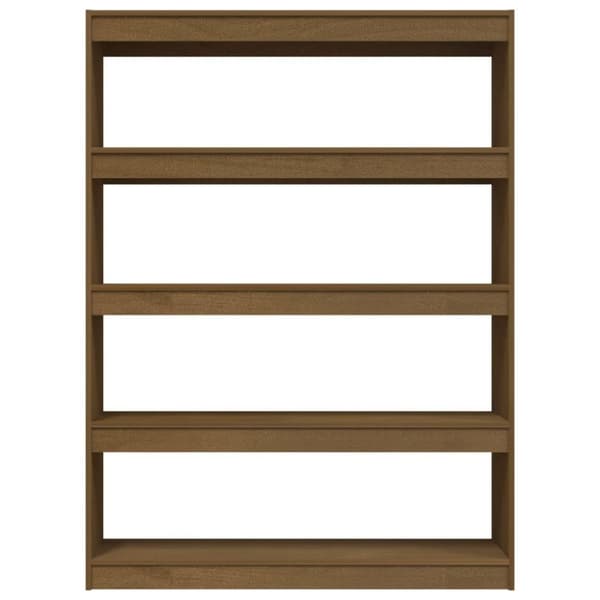vidaXL Bokhylla/Rumsavdelare honungsbrun 100x30x135,5 cm furu