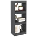 Miniatyrbilde 4 av 10: vidaXL Bokhylle/romdeler grå 40x30x103,5 cm heltre furu