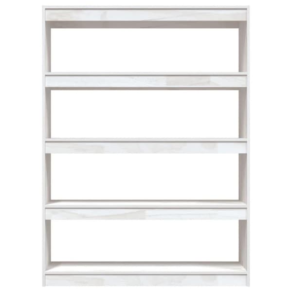 vidaXL bogskab/rumdeler 100x30x135,5 cm massivt fyrretræ hvid