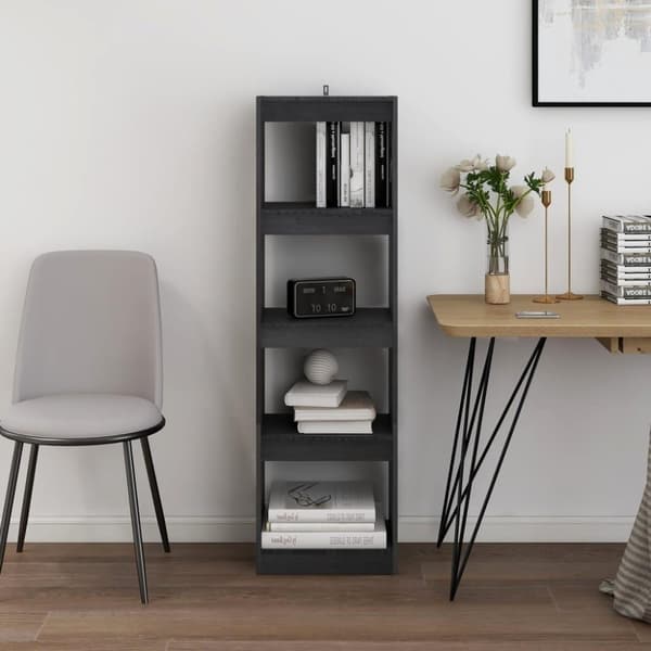vidaXL bogreol/rumdeler 40x30x135,5 cm fyrretræ grå