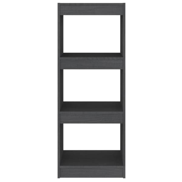 vidaXL bogskab/rumdeler 40x30x103,5 cm massivt fyrretræ grå