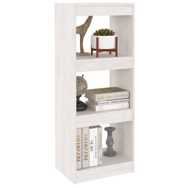 vidaXL bogskab/rumdeler 40x30x103,5 cm massivt fyrretræ hvid