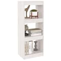 Miniatyrbillede 4 af 10: vidaXL bogskab/rumdeler 40x30x103,5 cm massivt fyrretræ hvid