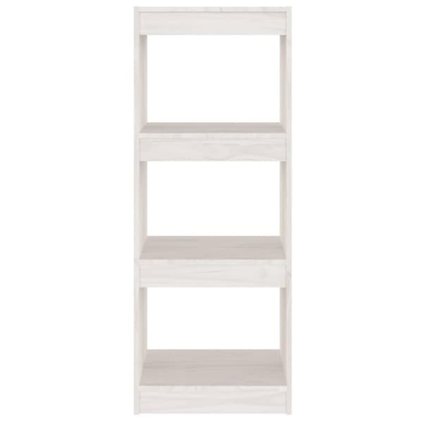 vidaXL bogskab/rumdeler 40x30x103,5 cm massivt fyrretræ hvid