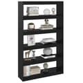 Miniatyrbillede 4 af 10: vidaXL bogreol/rumdeler 100x30x167,5 cm massivt fyrretræ sort