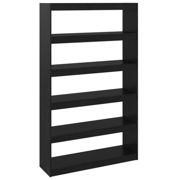vidaXL bogreol/rumdeler 100x30x167,5 cm massivt fyrretræ sort