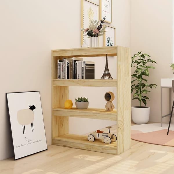 vidaXL bogskab/rumdeler 100x30x103 cm massivt fyrretræ