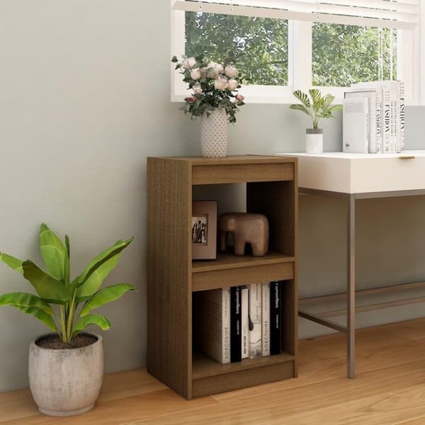 vidaXL Bokhylla honungsbrun 40x30x71,5 cm massiv furu