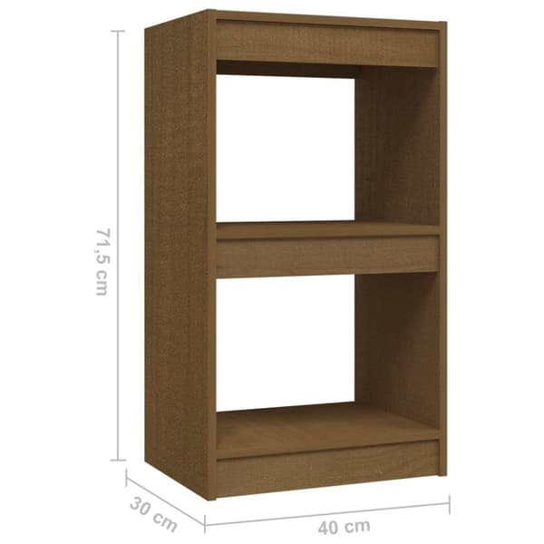 vidaXL Bokhylla honungsbrun 40x30x71,5 cm massiv furu