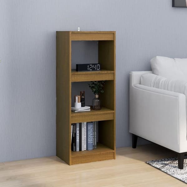 vidaXL bogreol/rumdeler 40x30x103,5 cm fyrretræ gyldenbrun
