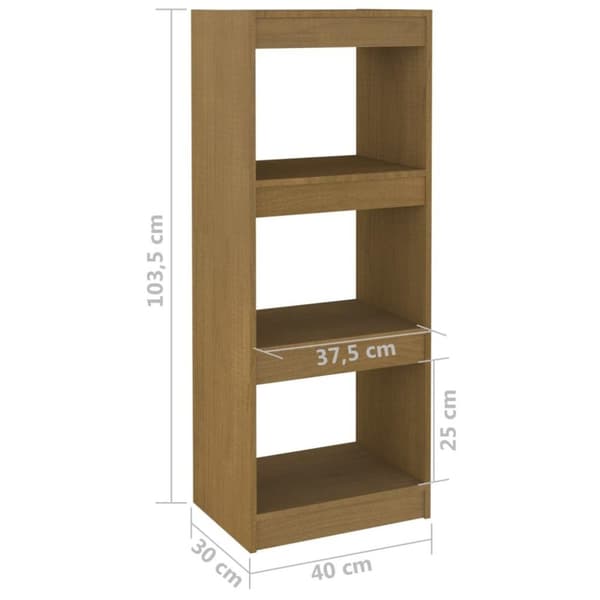 vidaXL bogreol/rumdeler 40x30x103,5 cm fyrretræ gyldenbrun