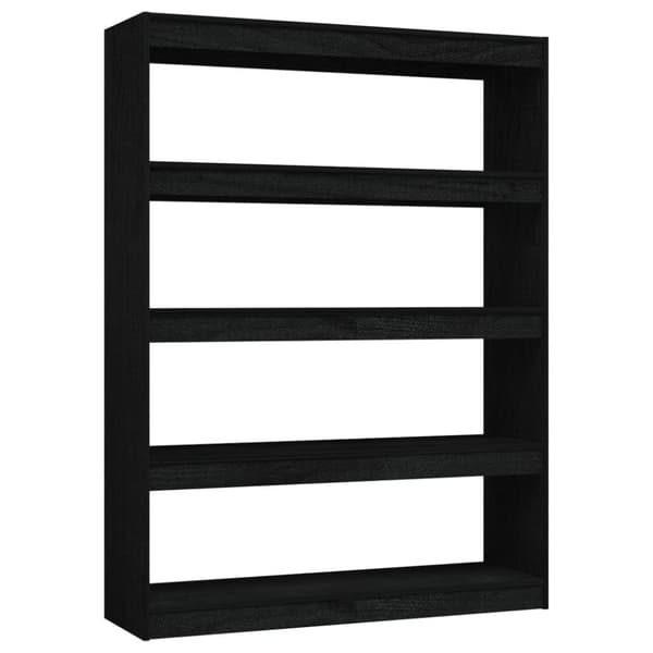 vidaXL bogskab/rumdeler 100x30x135,5 cm massivt fyrretræ sort