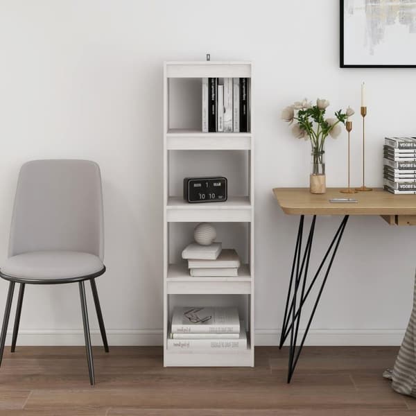 vidaXL bogreol/rumdeler 40x30x135,5 cm fyrretræ hvid
