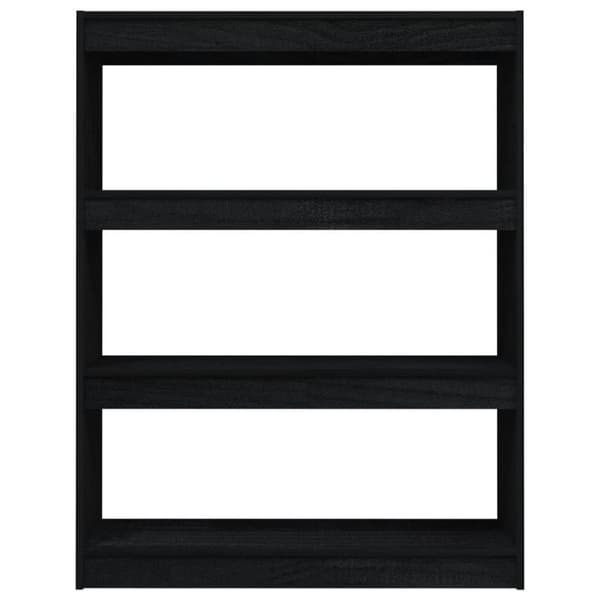 vidaXL bogskab/rumdeler 100x30x103 cm massivt fyrretræ sort