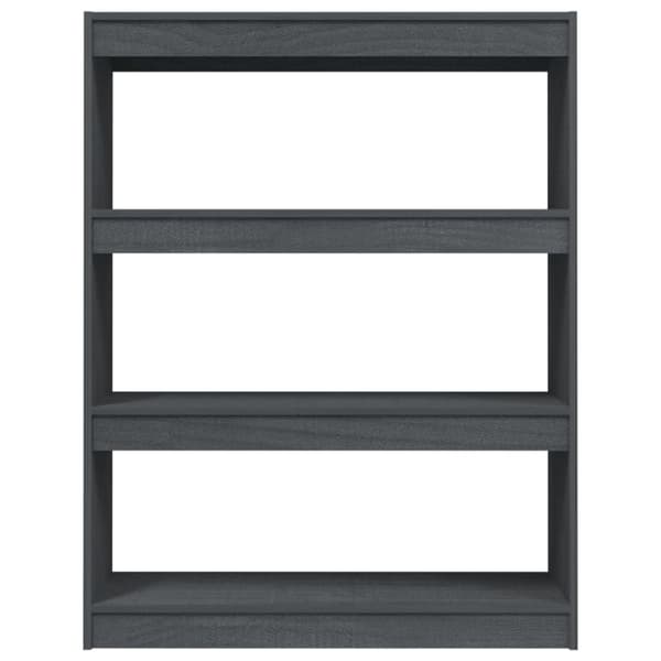 vidaXL bogskab/rumdeler 100x30x103 cm massivt fyrretræ grå