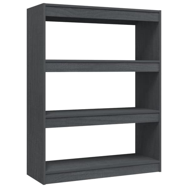 vidaXL bogskab/rumdeler 100x30x103 cm massivt fyrretræ grå