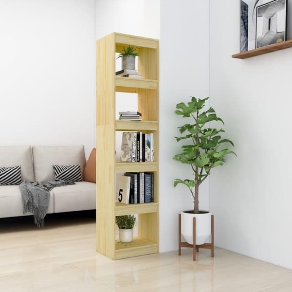 vidaXL bogreol/rumdeler 40x30x167,5 cm massivt fyrretræ