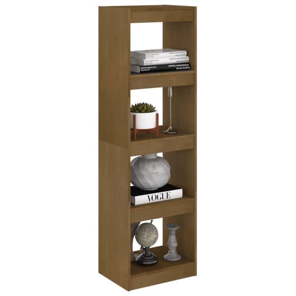 vidaXL Bokhylla/Rumsavdelare honungsbrun 40x30x135,5 cm furu