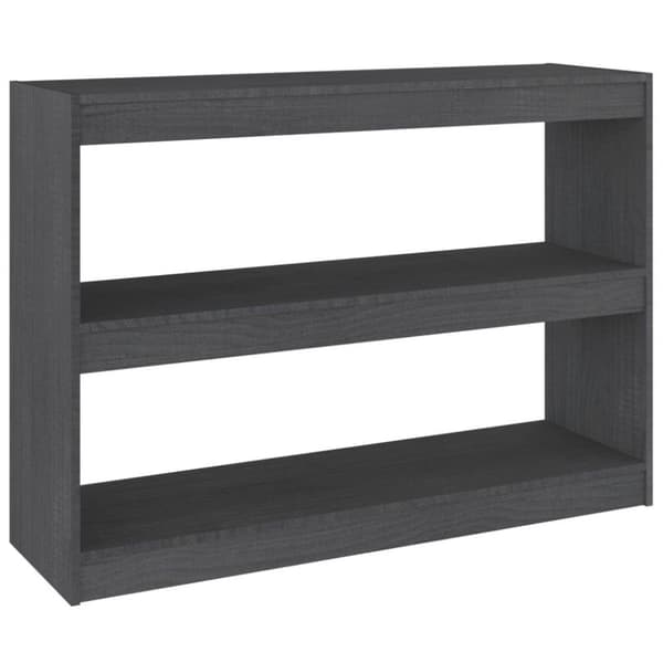 vidaXL Bokhylle/romdeler grå 100x30x71,5 cm furu