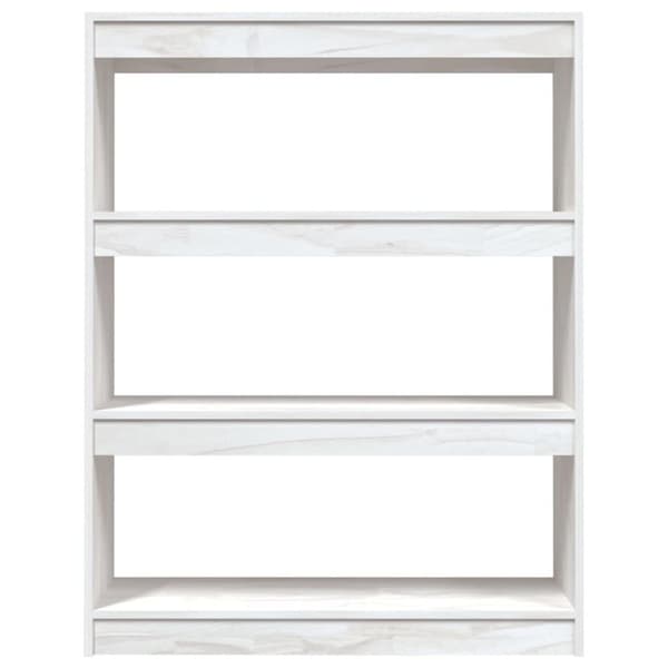 vidaXL bogskab/rumdeler 100x30x103 cm massivt fyrretræ hvid
