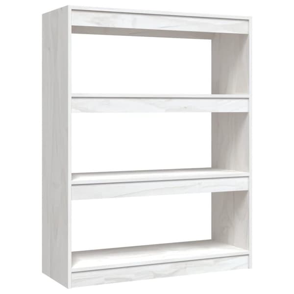 vidaXL bogskab/rumdeler 100x30x103 cm massivt fyrretræ hvid