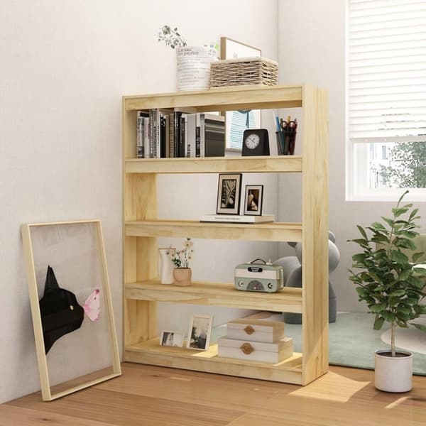 vidaXL Bokhylle/romdeler 100x30x135,5 cm heltre furu