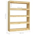 Miniatyrbilde 8 av 10: vidaXL Bokhylle/romdeler 100x30x135,5 cm heltre furu