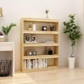 Miniatyrbilde 10 av 10: vidaXL Bokhylle/romdeler 100x30x135,5 cm heltre furu