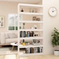Miniatyrbild 3 av 10: vidaXL Bokhylla/rumsavdelare vit 100x30x200 cm massiv furu