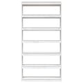 Miniatyrbild 6 av 10: vidaXL Bokhylla/rumsavdelare vit 100x30x200 cm massiv furu